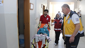 SANDIĞA AMBULANSLA GELDİ