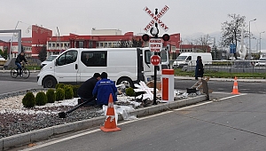 TRAMVAY İÇİN İŞARETLEME YAPILIYOR