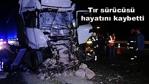 TAŞ KAMYONUNA ÇARPTI