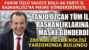 BOLU BELEDİYESİ DÜZCE'YE 15 BİN MASKE GÖNDERDİ