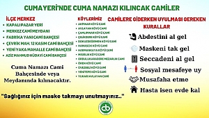 CUMAYERİ'NDE CUMA NAMAZI KILINACAK YERLER BELLİ OLDU