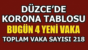 DÜZCE'DE YENİ VAKA 4, İYİLEŞEN HASTA 17