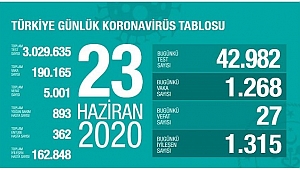 KORONAVİRÜSTE VAKA VE ÖLEN SAYISI AZALMIYOR