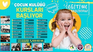 ÇOCUK KULÜBÜ 21 BRANŞ İLE ÜCRETSİZ EĞİTİM VERECEK