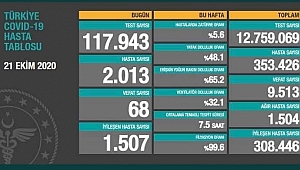 KORONADA SON DURUM: 9 BİN 513 VEFAT