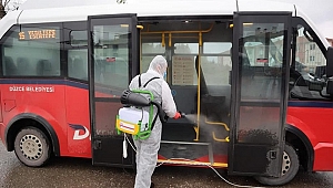 OTOBÜSLER DEZENFEKTE EDİLİYOR