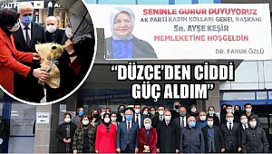 AYŞE KEŞİR’E ÇİÇEKLİ, PANKARTLI KARŞILAMA