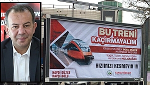 TANJU ÖZCAN DÜZCE'DE HIZLI TREN KAMPANYASI BAŞLATTI