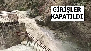 SAMANDERE ŞELALESİ'NDE TAŞKIN