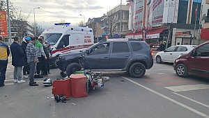 MOTO KURYE İLE CİP ÇARPIŞTI