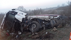 TANKER DEVRİLDİ, SÜRÜCÜSÜ YARALANDI
