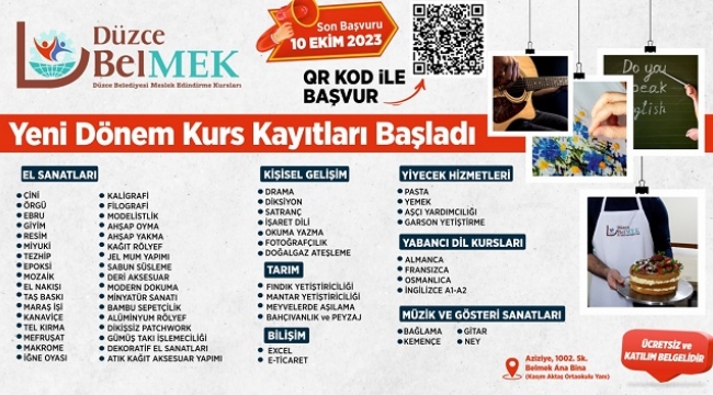 BELEDİYE MESLEK KURSLARI BAŞLIYOR
