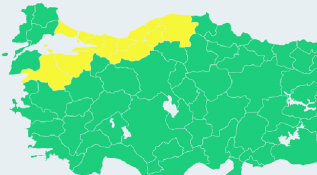DİKKAT!  SARI ALARM VERİLDİ..