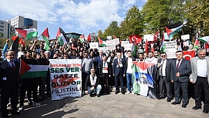 DÜZCE ÜNİVERSİTESİ'NDE İSRAİL'İ PROTESTO YÜRÜYÜŞÜ