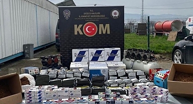 DÜZCE'DE KAÇAK TÜTÜN OPERASYONU
