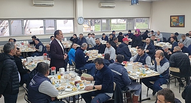KAYNAŞLI'DA BİROL ŞAHİN'E İŞÇİLERDEN DESTEK