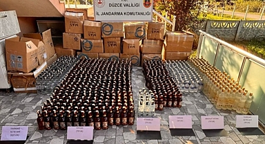 DÜZCE'DE KAÇAK İÇKİ OPERASYONU