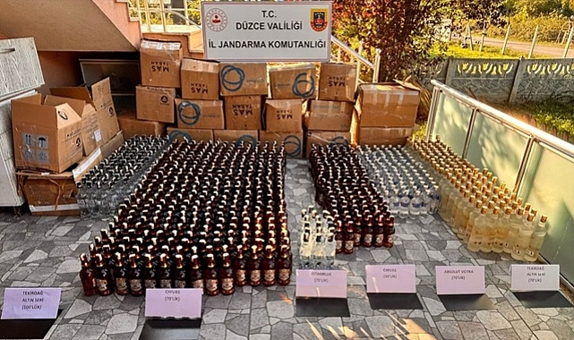 DÜZCE'DE KAÇAK İÇKİ OPERASYONU