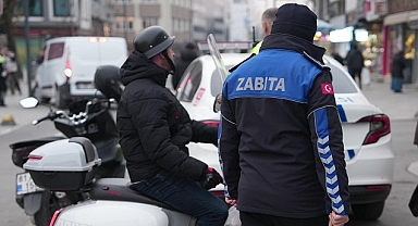 İSTANBUL CADDESİNDE MOTOSİKLET DENETİMİ