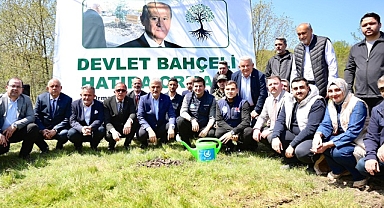 DÜZCE'DE DEVLET BAHÇELİ HATIRA ORMANI'NA FİDAN DİKİLDİ