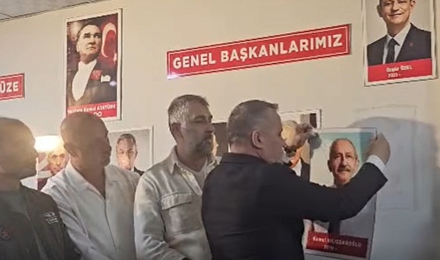 AKÇAKOCA CHP YÖNETİMİ KILIÇDAROĞLU'NUN FOTOĞRAFINI KALDIRDI