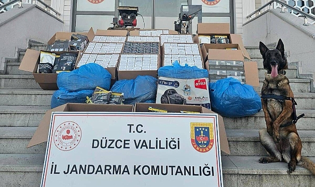 DÜZCE'DE SİGARA KAÇAKÇILIĞI OPERASYONU